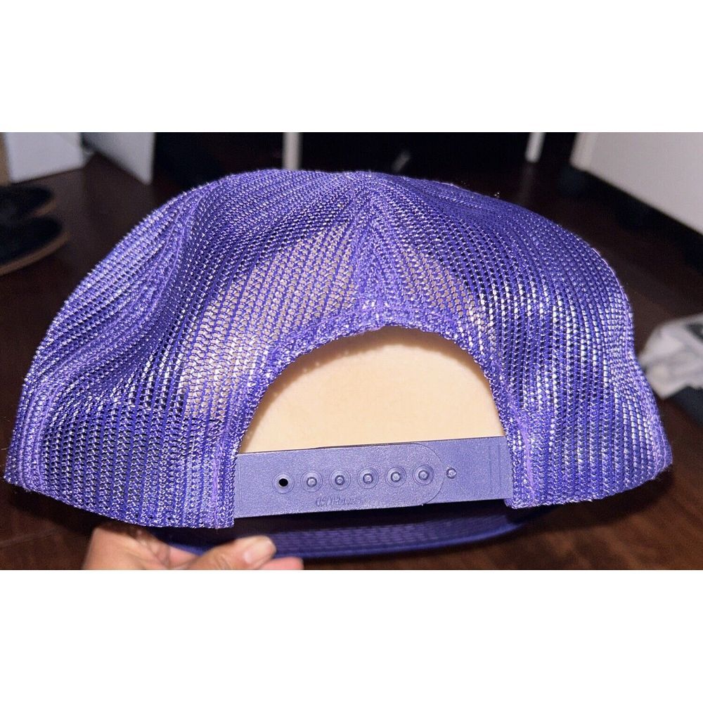 Try Burning This Flag Trucker Hat Cap Adjustable Blue With Flag One Size Used - Picture 3 of 4